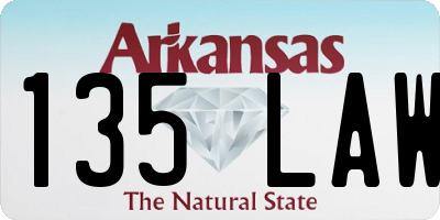 AR license plate 135LAW
