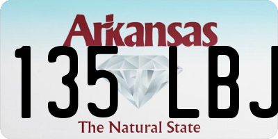 AR license plate 135LBJ