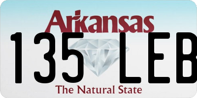 AR license plate 135LEB