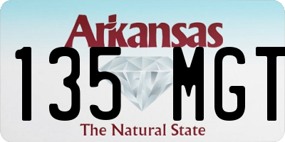 AR license plate 135MGT