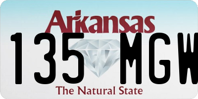 AR license plate 135MGW