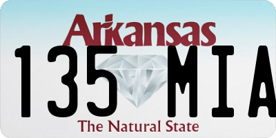 AR license plate 135MIA