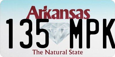 AR license plate 135MPK