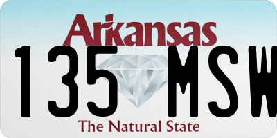 AR license plate 135MSW