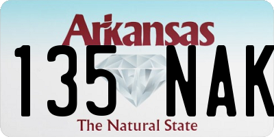 AR license plate 135NAK