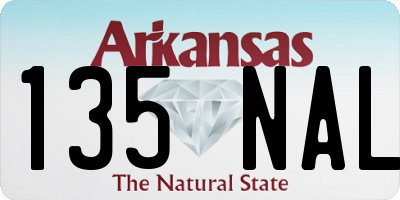 AR license plate 135NAL