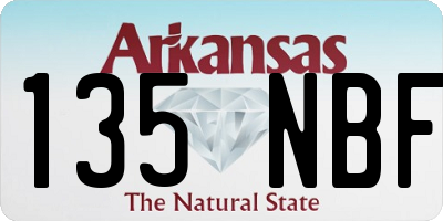 AR license plate 135NBF