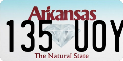 AR license plate 135UOY