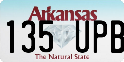 AR license plate 135UPB