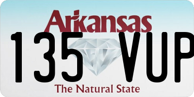 AR license plate 135VUP
