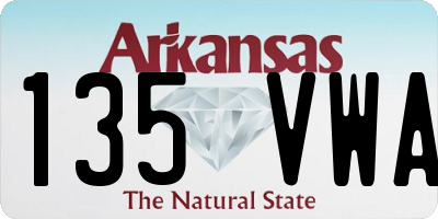 AR license plate 135VWA