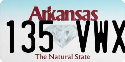 AR license plate 135VWX