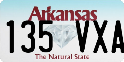 AR license plate 135VXA