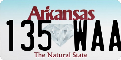 AR license plate 135WAA