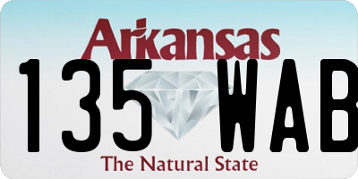 AR license plate 135WAB