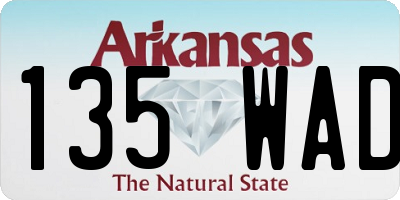 AR license plate 135WAD
