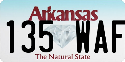 AR license plate 135WAF