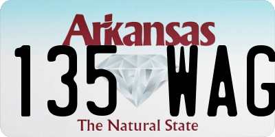 AR license plate 135WAG