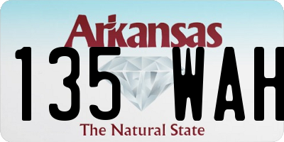 AR license plate 135WAH