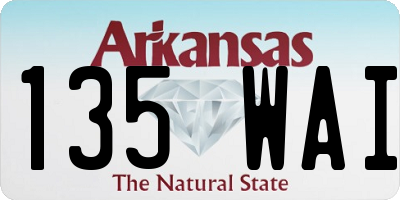 AR license plate 135WAI
