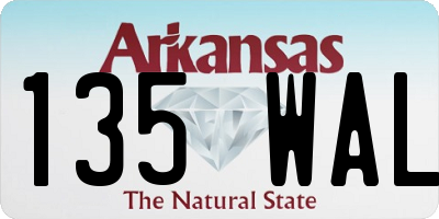 AR license plate 135WAL