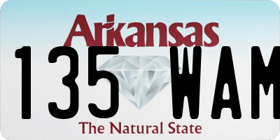 AR license plate 135WAM