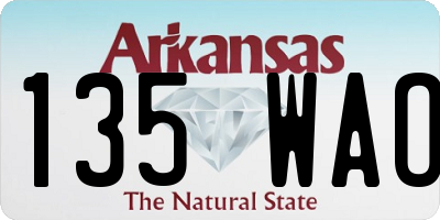 AR license plate 135WAO