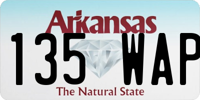 AR license plate 135WAP