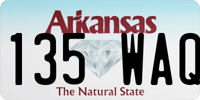 AR license plate 135WAQ