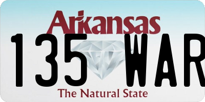 AR license plate 135WAR