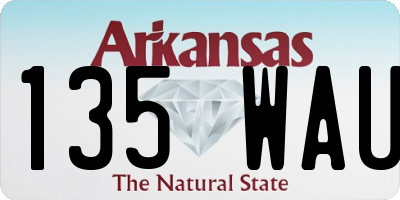 AR license plate 135WAU