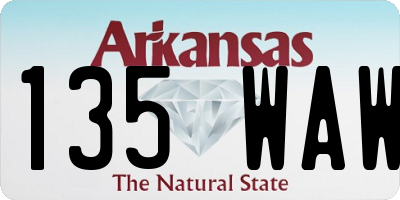 AR license plate 135WAW