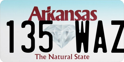 AR license plate 135WAZ