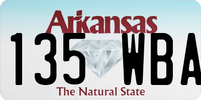 AR license plate 135WBA