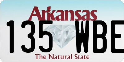 AR license plate 135WBE