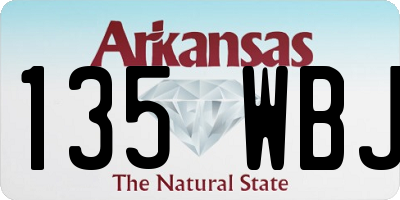 AR license plate 135WBJ
