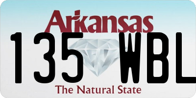 AR license plate 135WBL