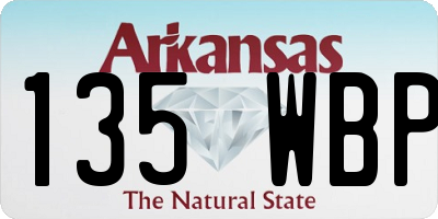 AR license plate 135WBP