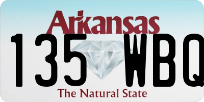 AR license plate 135WBQ