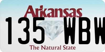 AR license plate 135WBW