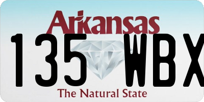 AR license plate 135WBX