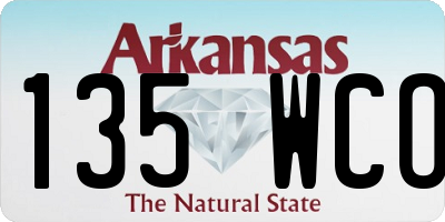 AR license plate 135WCO