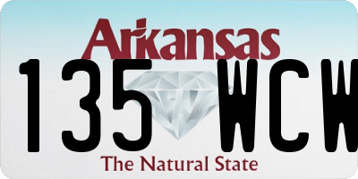 AR license plate 135WCW