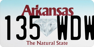 AR license plate 135WDW
