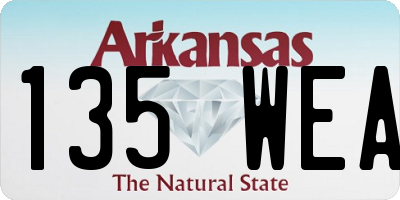 AR license plate 135WEA