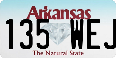 AR license plate 135WEJ