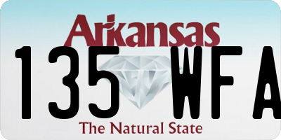 AR license plate 135WFA