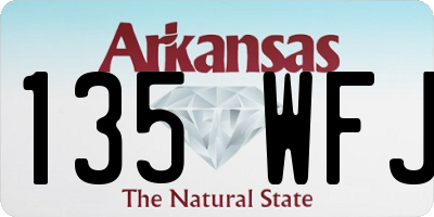 AR license plate 135WFJ