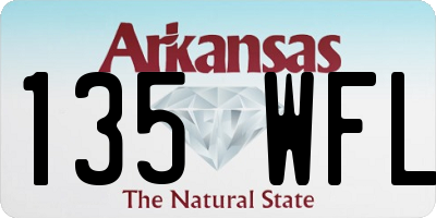 AR license plate 135WFL