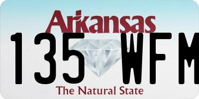 AR license plate 135WFM